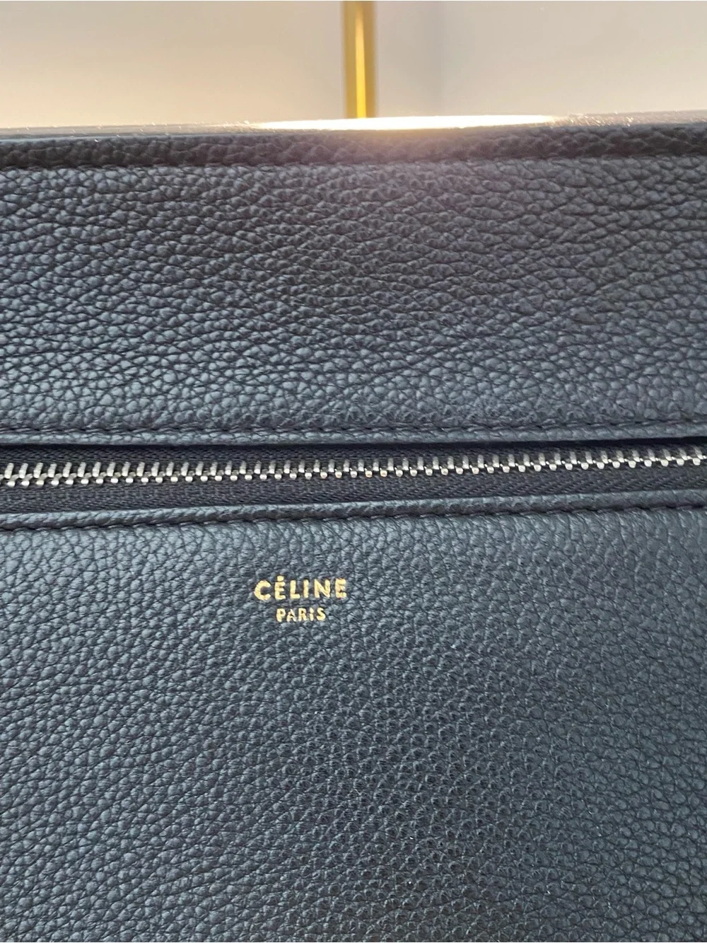 Celine Black Leather Satchel with Top Handle